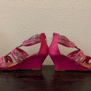 Fuchsia Wedge Sandals - Patrizia by Spring Step - 9